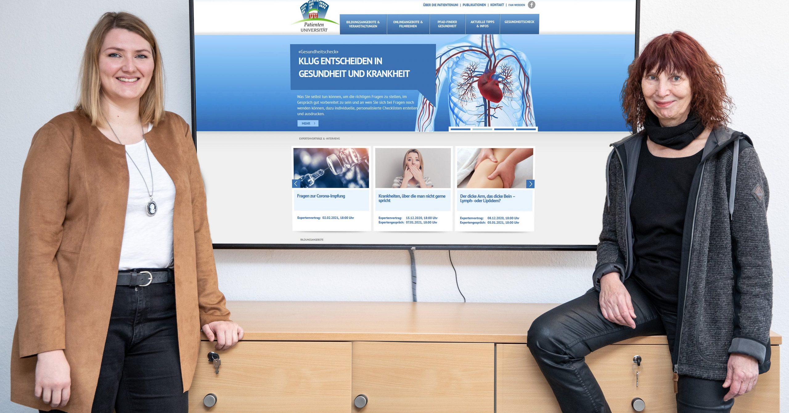 Team der Patientenuniversität, Leiterin Marie Luise Dierks und wissenschaftliche Mitarbeiterin Anabell Bornemann